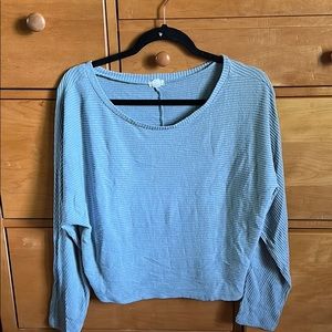 light blue sweater